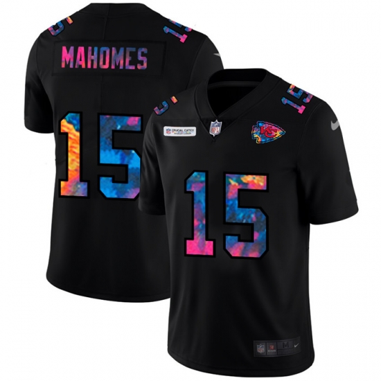 Kansas City Chiefs 15 Patrick Mahomes Men Nike Multi Color Black 2020 NFL Crucial Catch Vapor Untouchable Limited Jersey Kansas City Chiefs 15 Patrick Mahomes Men Nike Multi Color Black 2020 NFL Crucial Catch Vapor Untouchable Limited Jersey