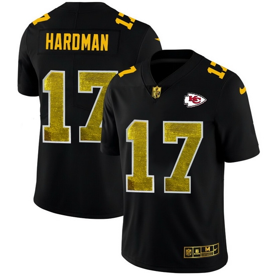 Kansas City Chiefs 17 Mecole Hardman Men Black Nike Golden Sequin Vapor Limited NFL Jersey Kansas City Chiefs 17 Mecole Hardman Men Black Nike Golden Sequin Vapor Limited NFL Jersey