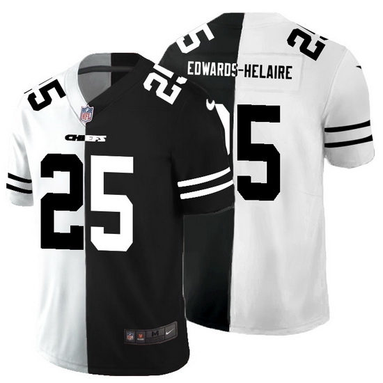 Kansas City Chiefs 25 Clyde Edwards Helaire Men Black V White Peace Split Nike Vapor Untouchable Limited NFL Jersey Kansas City Chiefs 25 Clyde Edwards Helaire Men Black V White Peace Split Nike Vapor Untouchable Limited NFL Jersey