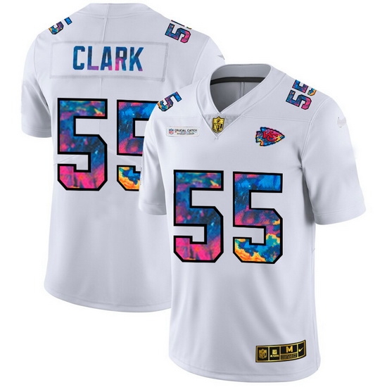 Kansas City Chiefs 55 Frank Clark Men White Nike Multi Color 2020 NFL Crucial Catch Limited NFL Jersey Kansas City Chiefs 55 Frank Clark Men White Nike Multi Color 2020 NFL Crucial Catch Limited NFL Jersey