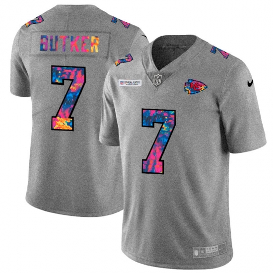 Kansas City Chiefs 7 Harrison Butker Men Nike Multi Color 2020 NFL Crucial Catch NFL Jersey Greyheather Kansas City Chiefs 7 Harrison Butker Men Nike Multi Color 2020 NFL Crucial Catch NFL Jersey Greyheather