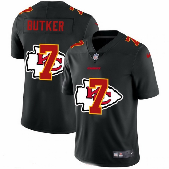 Kansas City Chiefs 7 Harrison Butker Men Nike Team Logo Dual Overlap Limited NFL Jersey Black Kansas City Chiefs 7 Harrison Butker Men Nike Team Logo Dual Overlap Limited NFL Jersey Black