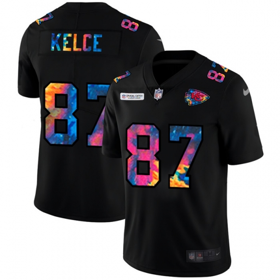 Kansas City Chiefs 87 Travis Kelce Men Nike Multi Color Black 2020 NFL Crucial Catch Vapor Untouchable Limited Jersey Kansas City Chiefs 87 Travis Kelce Men Nike Multi Color Black 2020 NFL Crucial Catch Vapor Untouchable Limited Jersey