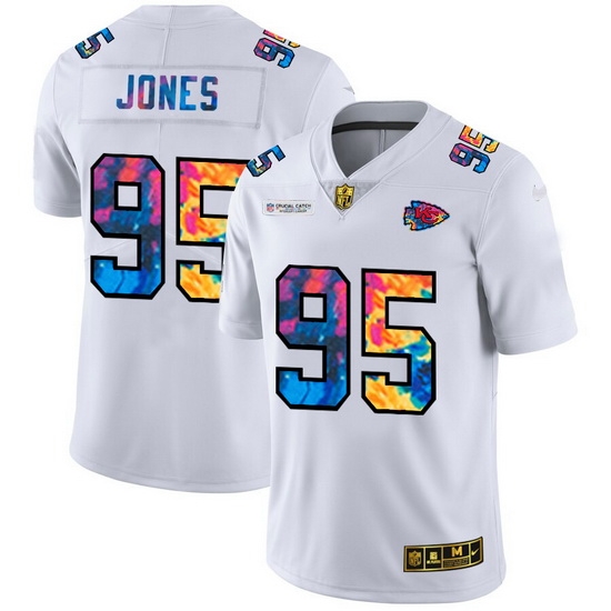 Kansas City Chiefs 95 Chris Jones Men White Nike Multi Color 2020 NFL Crucial Catch Limited NFL Jersey Kansas City Chiefs 95 Chris Jones Men White Nike Multi Color 2020 NFL Crucial Catch Limited NFL Jersey