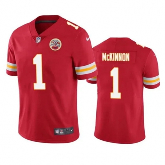 Men Kansas City Chiefs 1 Jerick McKinnon Red Vapor Untouchable Limited Stitched Football Jersey Men Kansas City Chiefs 1 Jerick McKinnon Red Vapor Untouchable Limited Stitched Football Jersey