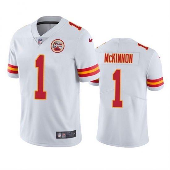 Men Kansas City Chiefs 1 Jerick McKinnon White Vapor Untouchable Limited Stitched Football Jersey Men Kansas City Chiefs 1 Jerick McKinnon White Vapor Untouchable Limited Stitched Football Jersey
