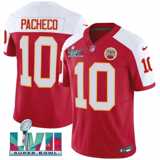 Men Kansas City Chiefs 10 Isiah Pacheco Red 2023 F U S E With Super Bowl LVII Patch Vapor Untouchable Limited Stitched Jersey Men Kansas City Chiefs 10 Isiah Pacheco Red 2023 F U S E With Super Bowl LVII Patch Vapor Untouchable Limited Stitched Jersey
