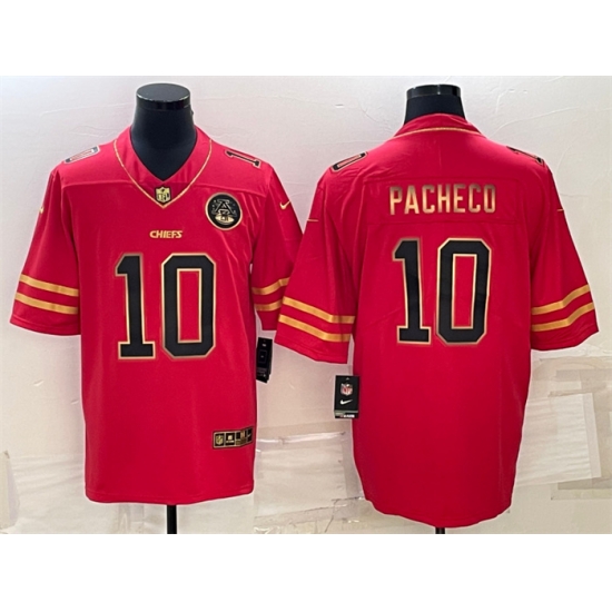 Men Kansas City Chiefs 10 Isiah Pacheco Red Gold Vapor Untouchable Limited Stitched Jersey Men Kansas City Chiefs 10 Isiah Pacheco Red Gold Vapor Untouchable Limited Stitched Jersey