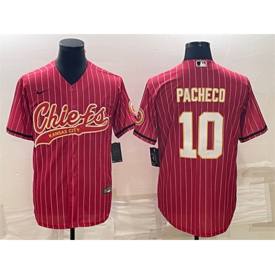 Men Kansas City Chiefs 10 Isiah Pacheco Red With Patch Cool Base Stitched Baseball Jersey Men Kansas City Chiefs 10 Isiah Pacheco Red With Patch Cool Base Stitched Baseball Jersey
