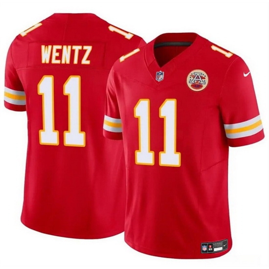 Men Kansas City Chiefs 11 Carson Wentz Red 2023 F U S E Vapor Untouchable Limited Stitched Football Jersey Men Kansas City Chiefs 11 Carson Wentz Red 2023 F U S E Vapor Untouchable Limited Stitched Football Jersey