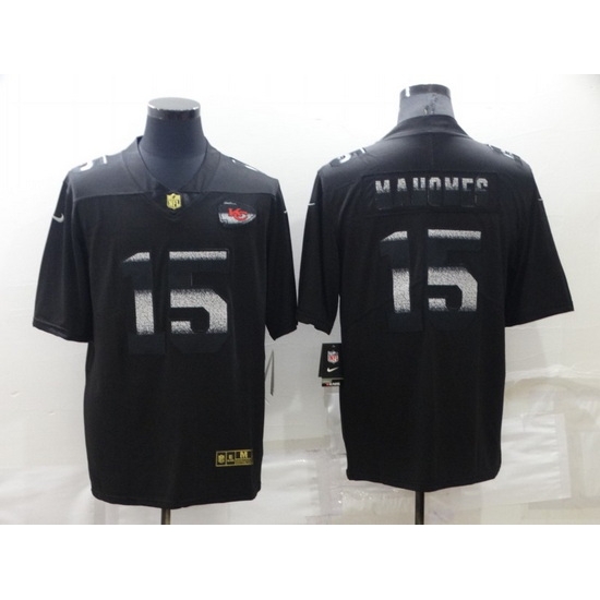 Men Kansas City Chiefs 15 Patrick Mahomes Black Shadow Stitched Jersey Men Kansas City Chiefs 15 Patrick Mahomes Black Shadow Stitched Jersey