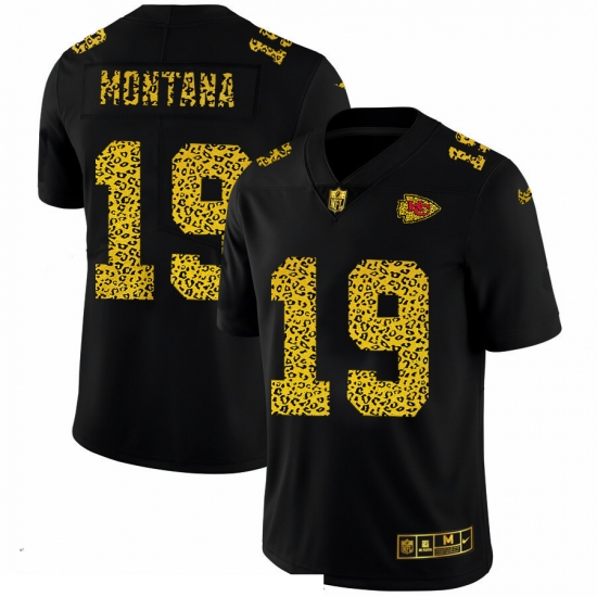Men Kansas City Chiefs 19 Joe Montana Men Nike Leopard Print Fashion Vapor Limited NFL Jersey Black Men Kansas City Chiefs 19 Joe Montana Men Nike Leopard Print Fashion Vapor Limited NFL Jersey Black