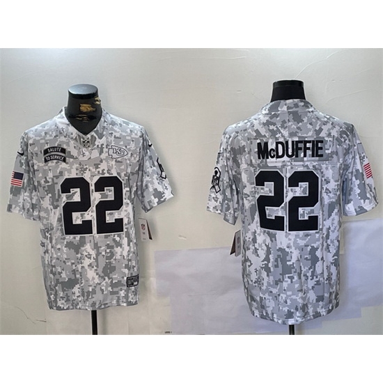 Men Kansas City Chiefs 22 Trent McDuffie 2024 F U S E Arctic Camo Salute To Service Limited Stitched Football Jersey Men Kansas City Chiefs 22 Trent McDuffie 2024 F U S E Arctic Camo Salute To Service Limited Stitched Football Jersey