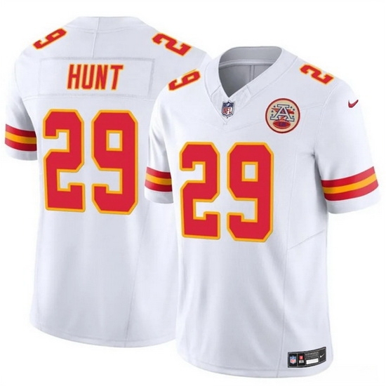 Men Kansas City Chiefs 29 Kareem Hunt White 2024 F U S E Vapor Untouchable Limited Stitched Football Jersey Men Kansas City Chiefs 29 Kareem Hunt White 2024 F U S E Vapor Untouchable Limited Stitched Football Jersey