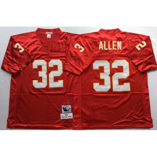 Men Kansas City Chiefs 32 Marcus Allen Red M&N Throwback Jersey Men Kansas City Chiefs 32 Marcus Allen Red M&N Throwback Jersey
