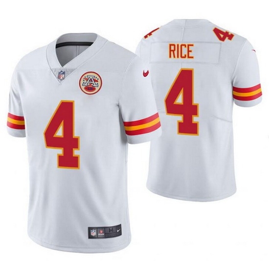 Men Kansas City Chiefs 4 Rashee Rice White Vapor Untouchable Limited Stitched Football Jersey Men Kansas City Chiefs 4 Rashee Rice White Vapor Untouchable Limited Stitched Football Jersey