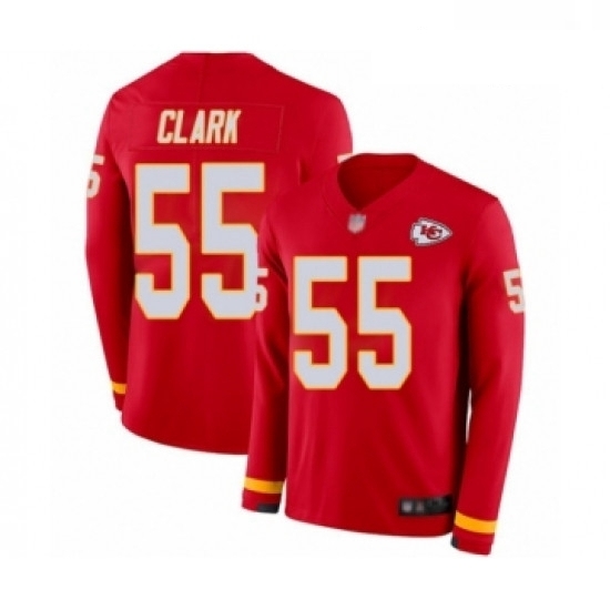 Men Kansas City Chiefs 55 Frank Clark Limited Red Therma Long Sleeve Football Jersey Men Kansas City Chiefs 55 Frank Clark Limited Red Therma Long Sleeve Football Jersey