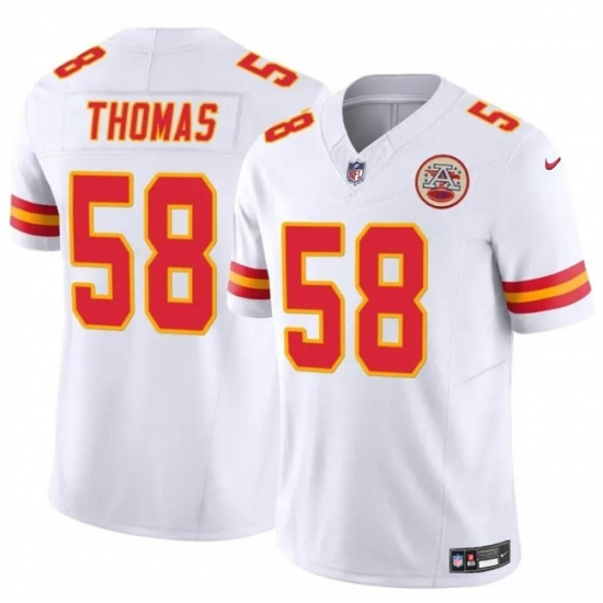 Men Kansas City Chiefs 58 Derrick Thomas White 2024 F U S E Vapor Untouchable Limited Stitched Football Jersey Men Kansas City Chiefs 58 Derrick Thomas White 2024 F U S E Vapor Untouchable Limited Stitched Football Jersey