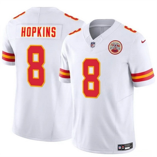 Men  Kansas City Chiefs 8 DeAndre Hopkins White 2024 F U S E Vapor Untouchable Limited Stitched Football Jersey