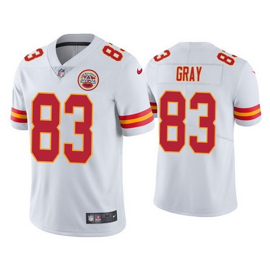 Men Kansas City Chiefs 83 Noah Gray White Limited Stitched NFL Jersey Men Kansas City Chiefs 83 Noah Gray White Limited Stitched NFL Jersey