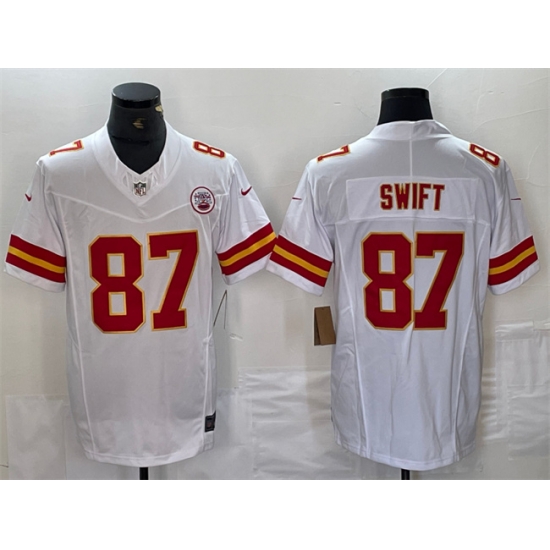 Men Kansas City Chiefs 87 Taylor Swift White F U S E Vapor Untouchable Limited Stitched Football Jersey Men Kansas City Chiefs 87 Taylor Swift White F U S E Vapor Untouchable Limited Stitched Football Jersey