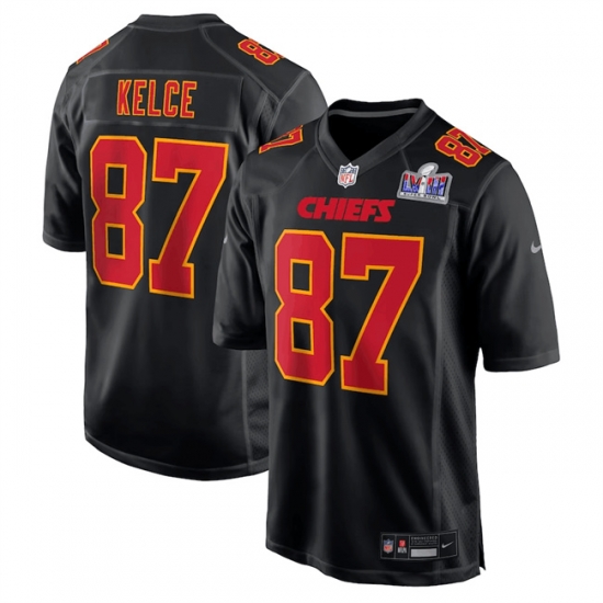Men Kansas City Chiefs 87 Travis Kelce Black 2024 Super Bowl LVIII Patch Limited Stitched Game Jersey Men Kansas City Chiefs 87 Travis Kelce Black 2024 Super Bowl LVIII Patch Limited Stitched Game Jersey