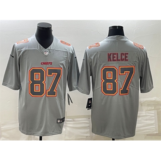 Men Kansas City Chiefs 87 Travis Kelce Gray Atmosphere Fashion Stitched Jersey Men Kansas City Chiefs 87 Travis Kelce Gray Atmosphere Fashion Stitched Jersey