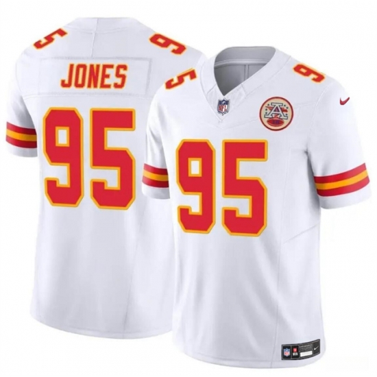 Men Kansas City Chiefs 95 Chris Jones White 2024 F U S E Vapor Untouchable Limited Stitched Football Jersey Men Kansas City Chiefs 95 Chris Jones White 2024 F U S E Vapor Untouchable Limited Stitched Football Jersey