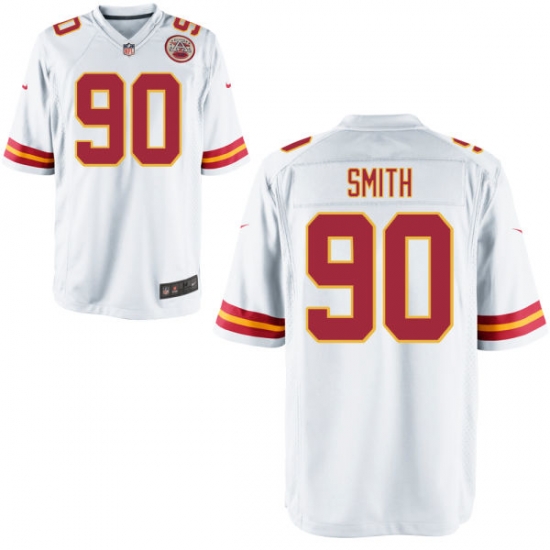 Men Nike Chiefs 90 Neil Smith White Game Jersey Men Nike Chiefs 90 Neil Smith White Game Jersey