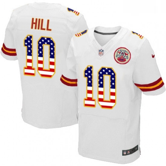 Men Nike Kansas City Chiefs 10 Tyreek Hill Elite White Road USA Flag Fashion NFL Jersey Men Nike Kansas City Chiefs 10 Tyreek Hill Elite White Road USA Flag Fashion NFL Jersey