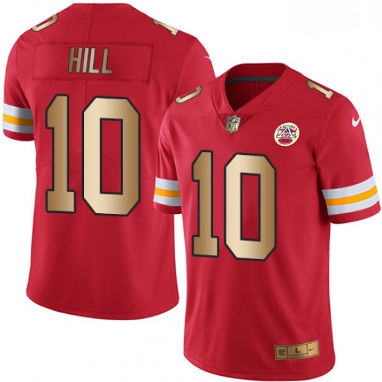 Men Nike Kansas City Chiefs 10 Tyreek Hill Limited RedGold Rush NFL Jersey Men Nike Kansas City Chiefs 10 Tyreek Hill Limited RedGold Rush NFL Jersey