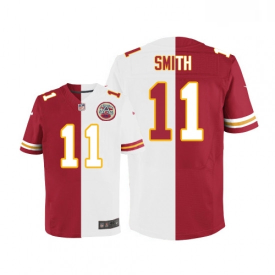 Men Nike Kansas City Chiefs 11 Alex Smith Elite RedWhite Split Fashion NFL Jersey Men Nike Kansas City Chiefs 11 Alex Smith Elite RedWhite Split Fashion NFL Jersey