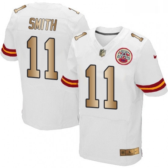 Men Nike Kansas City Chiefs 11 Alex Smith Elite WhiteGold NFL Jersey Men Nike Kansas City Chiefs 11 Alex Smith Elite WhiteGold NFL Jersey