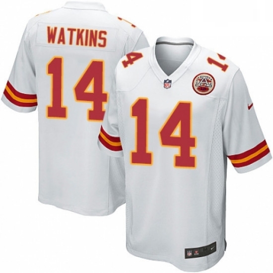 Men Nike Kansas City Chiefs 14 Sammy Watkins Game White NFL Jersey Men Nike Kansas City Chiefs 14 Sammy Watkins Game White NFL Jersey