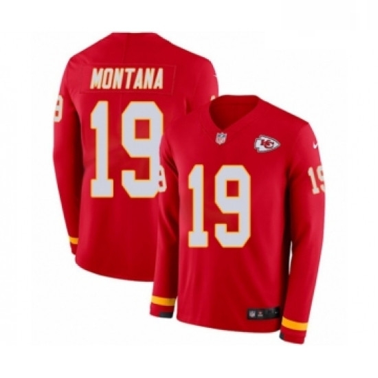 Men Nike Kansas City Chiefs 19 Joe Montana Limited Red Therma Long Sleeve NFL Jersey Men Nike Kansas City Chiefs 19 Joe Montana Limited Red Therma Long Sleeve NFL Jersey