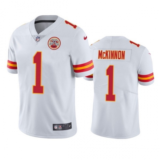 Men's Kansas City Chiefs #1 Jerick McKinnon White Vapor Untouchable Limited Stitched Football Jersey Men's Kansas City Chiefs #1 Jerick McKinnon White Vapor Untouchable Limited Stitched Football Jersey