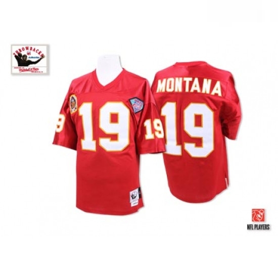 Mitchell and Ness Kansas City Chiefs 19 Joe Montana Red 75th Anniversary Authentic Throwback NFL Jersey Mitchell and Ness Kansas City Chiefs 19 Joe Montana Red 75th Anniversary Authentic Throwback NFL Jersey
