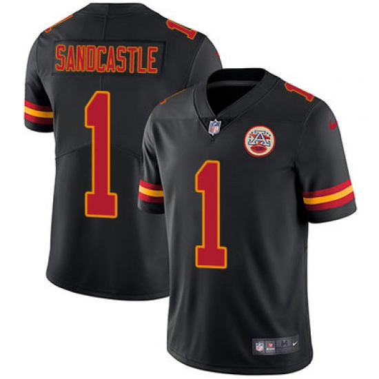 Nike Chiefs #1 Leon Sandcastle Black Mens Stitched NFL Limited Rush Jersey Nike Chiefs #1 Leon Sandcastle Black Mens Stitched NFL Limited Rush Jersey