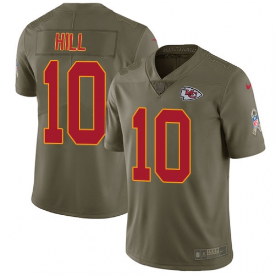 Nike Chiefs #10 Tyreek Hill Olive Mens Stitched NFL Limited 2017 Salute to Service Jersey Nike Chiefs #10 Tyreek Hill Olive Mens Stitched NFL Limited 2017 Salute to Service Jersey