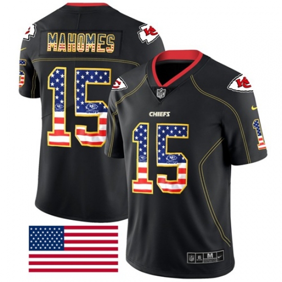 Nike Chiefs #15 Patrick Mahomes Black Men Stitched NFL Limited Rush USA Flag Jersey Nike Chiefs #15 Patrick Mahomes Black Men Stitched NFL Limited Rush USA Flag Jersey