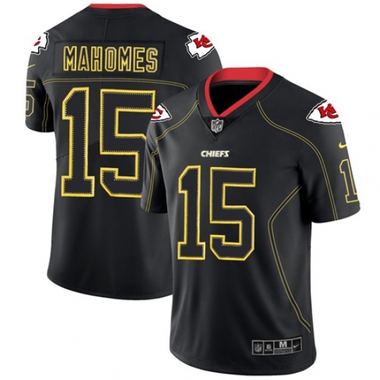 Nike Chiefs #15 Patrick Mahomes Lights Out Black Men Stitched NFL Limited Rush Jersey Nike Chiefs #15 Patrick Mahomes Lights Out Black Men Stitched NFL Limited Rush Jersey