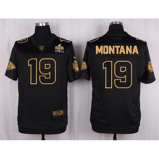Nike Chiefs #19 Joe Montana Black Mens Stitched NFL Elite Pro Line Gold Collection Jersey Nike Chiefs #19 Joe Montana Black Mens Stitched NFL Elite Pro Line Gold Collection Jersey