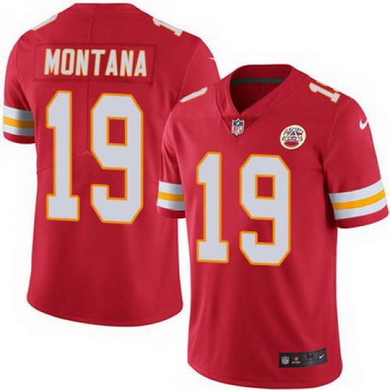 Nike Chiefs #19 Joe Montana Red Team Color Mens Stitched NFL Vapor Untouchable Limited Jersey Nike Chiefs #19 Joe Montana Red Team Color Mens Stitched NFL Vapor Untouchable Limited Jersey