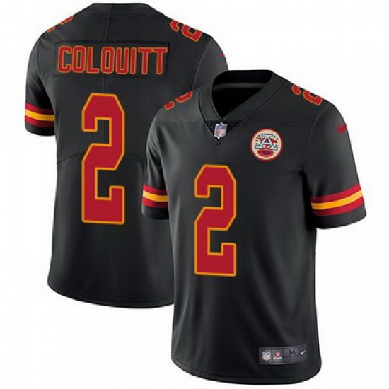 Nike Chiefs #2 Dustin Colquitt Black Mens Stitched NFL Limited Rush Jersey Nike Chiefs #2 Dustin Colquitt Black Mens Stitched NFL Limited Rush Jersey