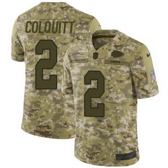Nike Chiefs #2 Dustin Colquitt Camo Mens Stitched NFL Limited 2018 Salute To Service Jersey Nike Chiefs #2 Dustin Colquitt Camo Mens Stitched NFL Limited 2018 Salute To Service Jersey