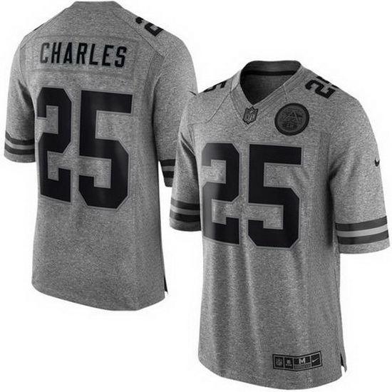 Nike Chiefs #25 Jamaal Charles Gray Mens Stitched NFL Limited Gridiron Gray Jersey Nike Chiefs #25 Jamaal Charles Gray Mens Stitched NFL Limited Gridiron Gray Jersey