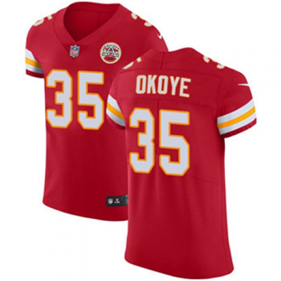 Nike Chiefs #35 Christian Okoye Red Team Color Mens Stitched NFL Vapor Untouchable Elite Jersey Nike Chiefs #35 Christian Okoye Red Team Color Mens Stitched NFL Vapor Untouchable Elite Jersey