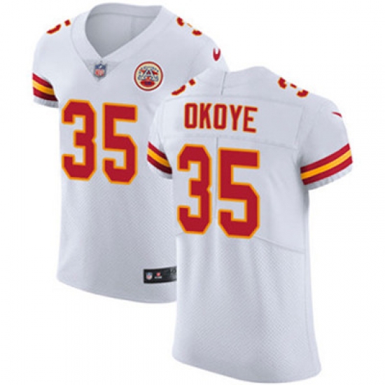 Nike Chiefs #35 Christian Okoye White Mens Stitched NFL Vapor Untouchable Limited Jersey Nike Chiefs #35 Christian Okoye White Mens Stitched NFL Vapor Untouchable Limited Jersey
