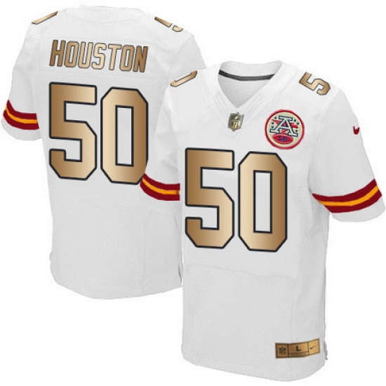 Nike Chiefs #50 Justin Houston White Mens Stitched NFL Elite Gold Jersey Nike Chiefs #50 Justin Houston White Mens Stitched NFL Elite Gold Jersey