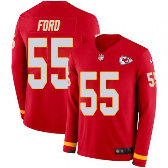 Nike Chiefs #55 Dee Ford Red Team Color Men Stitched NFL Limited Therma Long Sleeve Jersey Nike Chiefs #55 Dee Ford Red Team Color Men Stitched NFL Limited Therma Long Sleeve Jersey